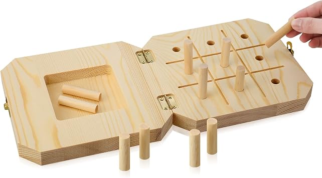 Weysat 9 Hole Wooden Pegboard for Occupational Therapy Nine Hole Peg Test