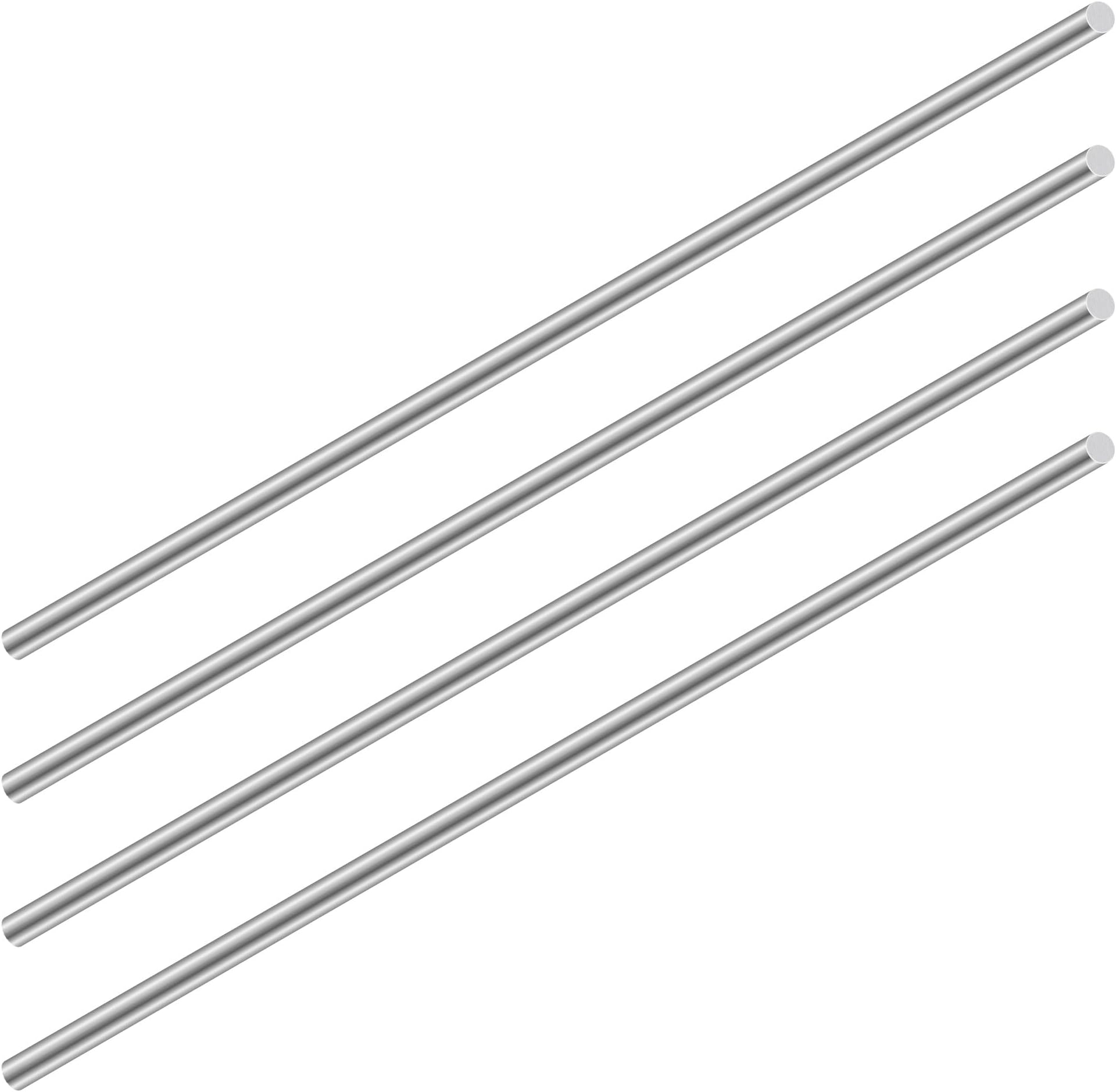 304 Stainless Steel Round Rods 3mm x 100mm, Solid Steel Shaft Rods Bar for DIY Crafts Models (4pcs)