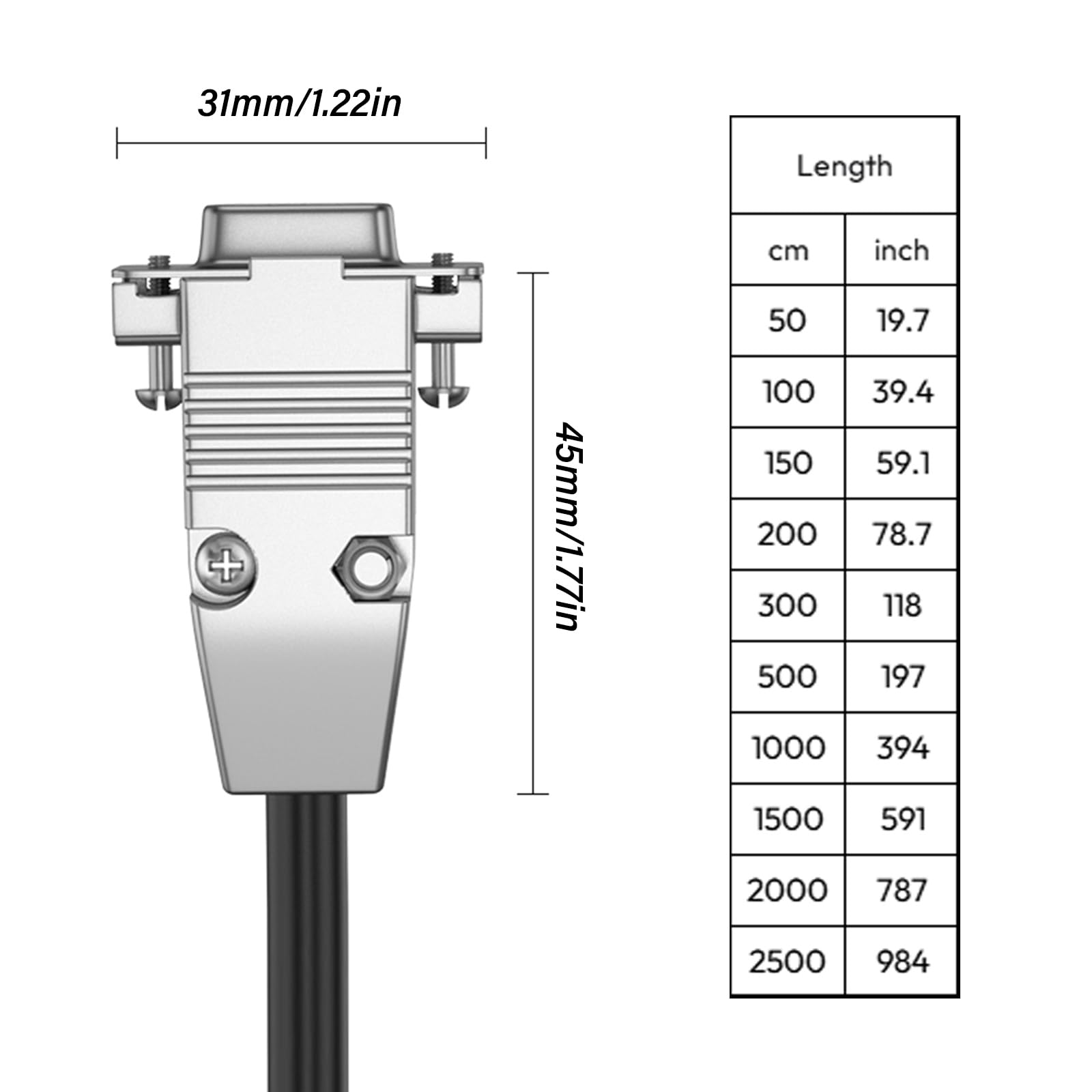 Cable de conexión RS232 de 9 pines de 0,5 m a 30 m, cable convertidor de 9 pines con doble blindaje para investigación científica, cable de escáner de impresora de computadora