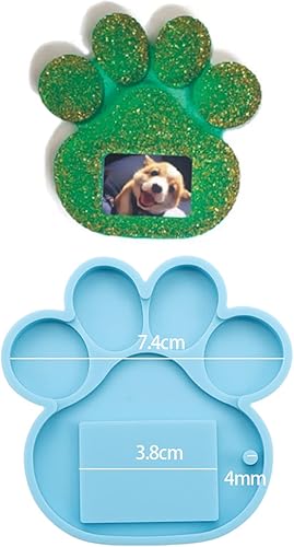 Miniatura 10 de AGCFABS 1-2 unidadespaquete de colgantes de hueso de perro, molde de silicona con forma de pata de mascota, etiqueta colgante de foto de mascotas,