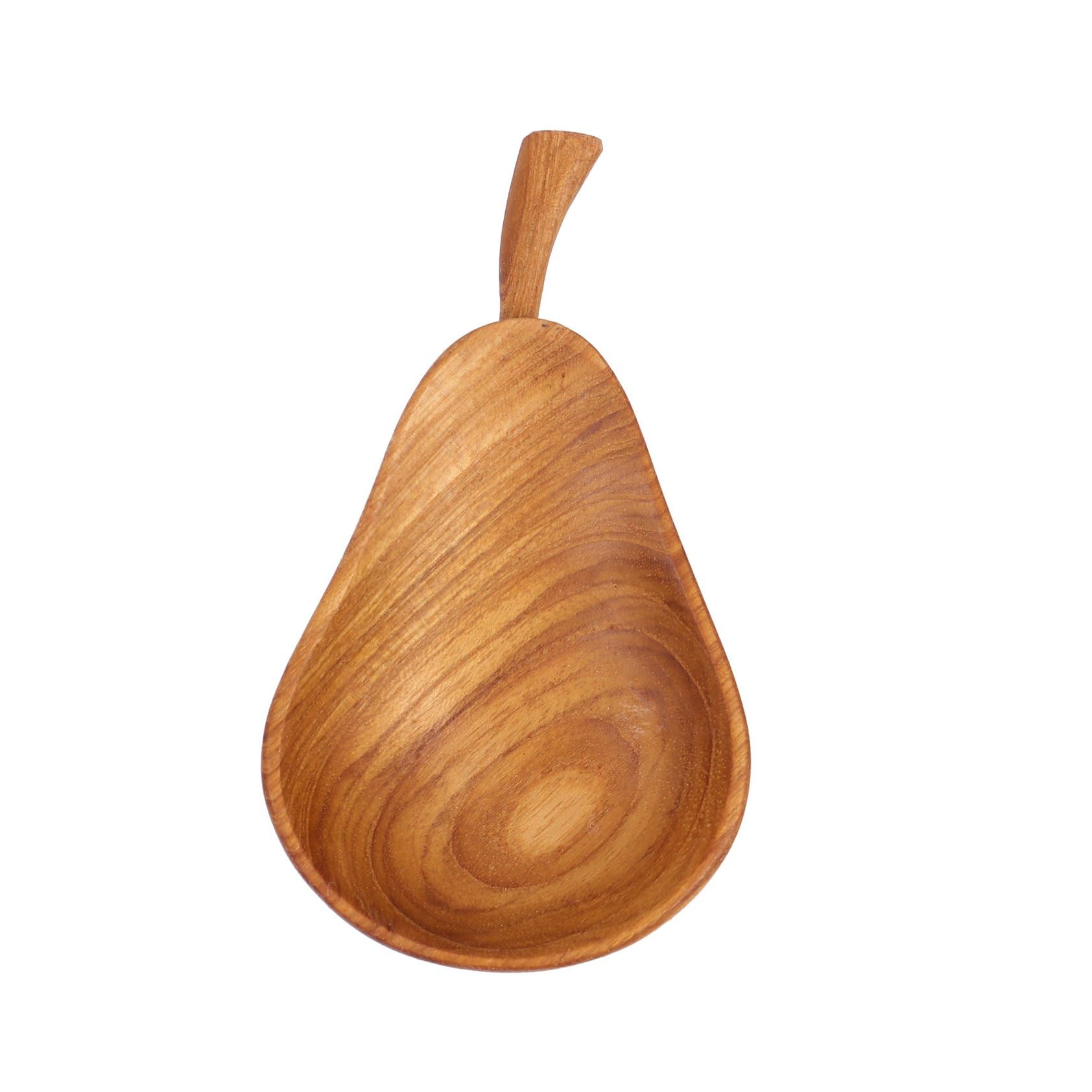 Bol à sauce en bois de teck fait main en forme de poire unique pour apéritif