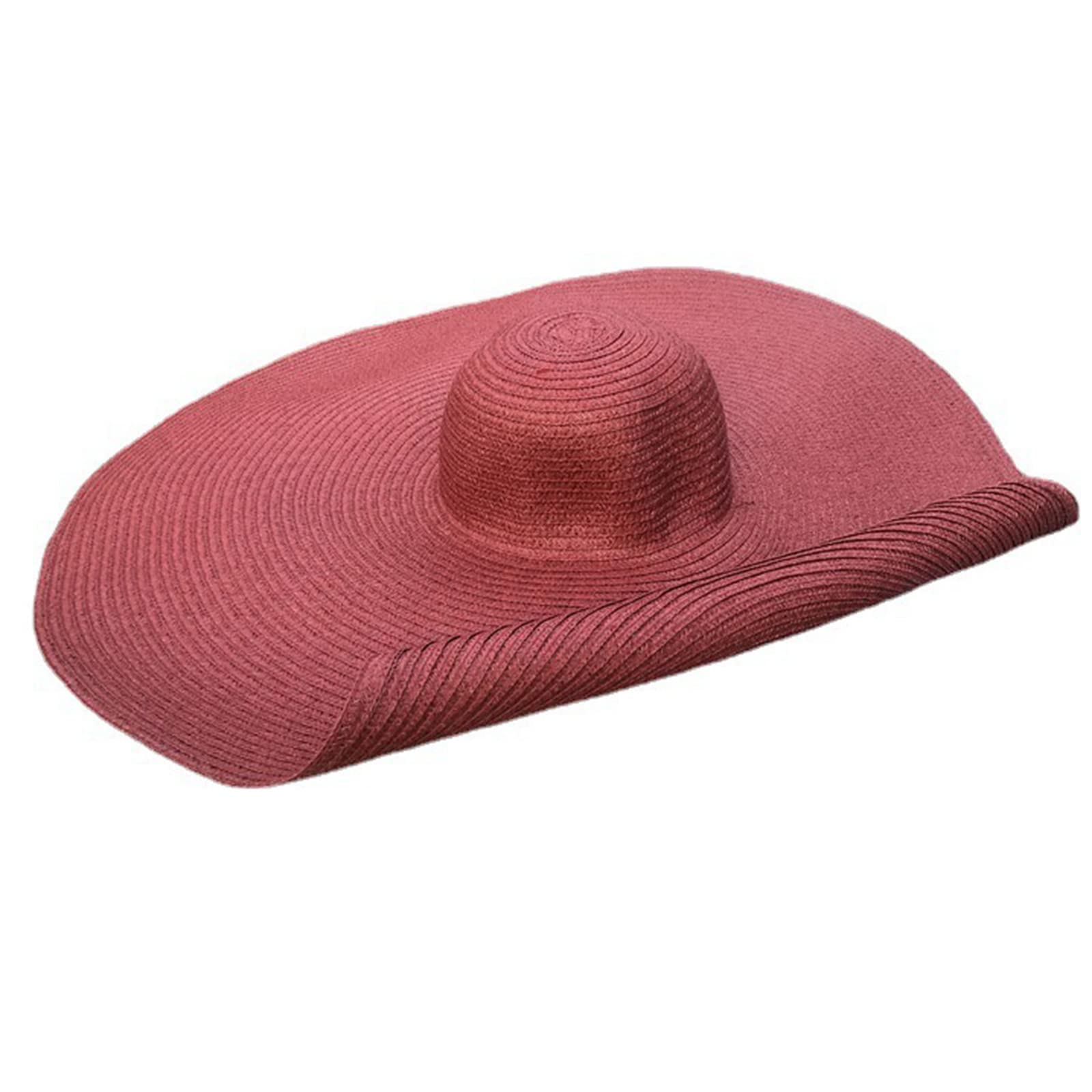 Maxtonser Holiday Sunshade Sun Hat Outdoor Beach Oversized Straw Hat Sunscreen Hat Must Have Item for Women Girl