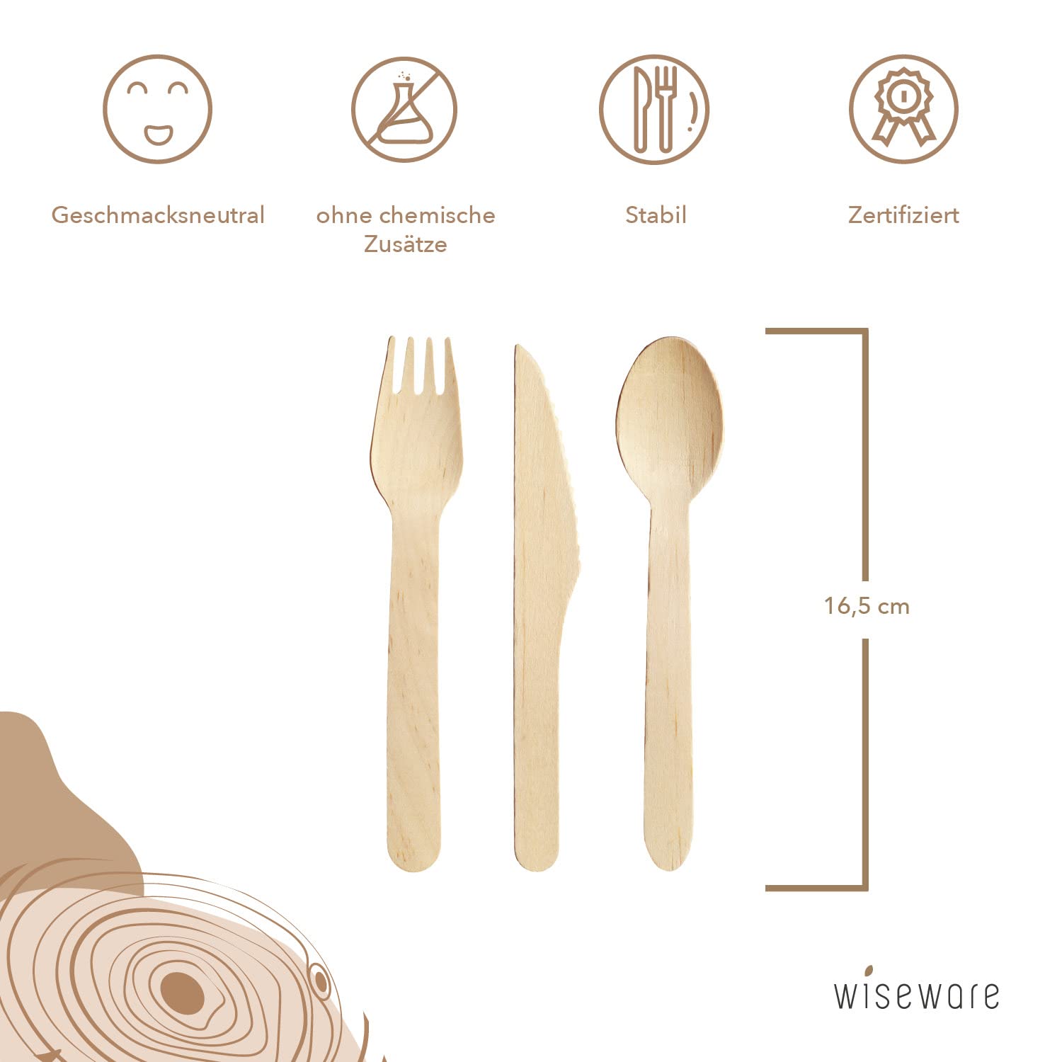 Coltelli in Legno di Betulla 100 Pezzi 16,5 cm - Monouso Ecologici
