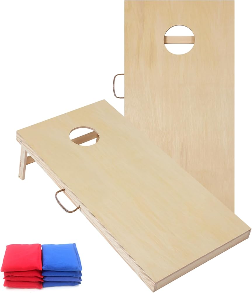 Cornhole Set, Tailgate/Regulation Size Cornhole Boards With 8 Bean Bags And Carrying Case, 3x2