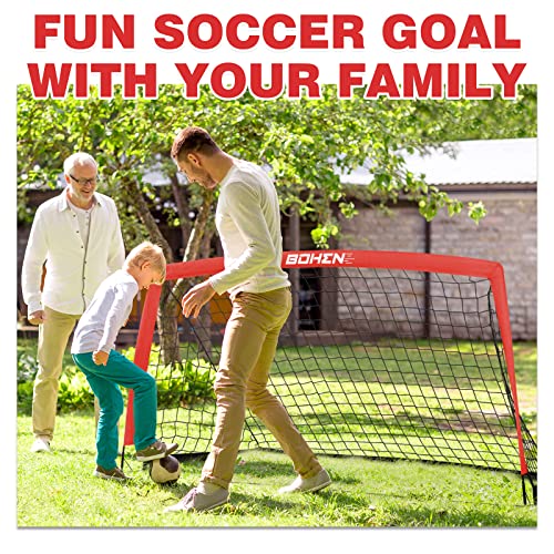 Bohen Portable Soccer Goal For Kids - 6X4Ft Foldable Soccer Net For Backyard Indoor Outdoor With Carrying Bag For Easy Storage And Transportation(6X4Ft, Red) #TOP6