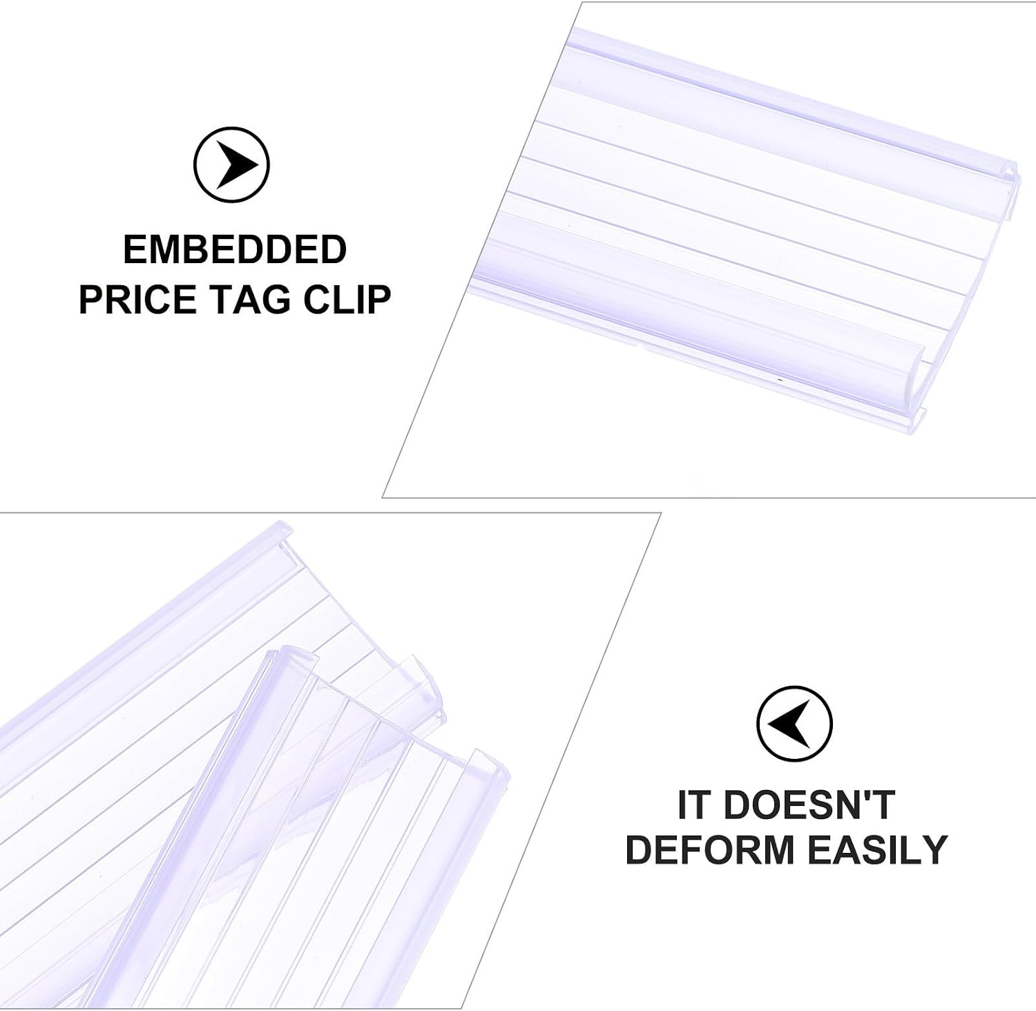 20pcs PVC Price Tag Holders for Shelf Label Display