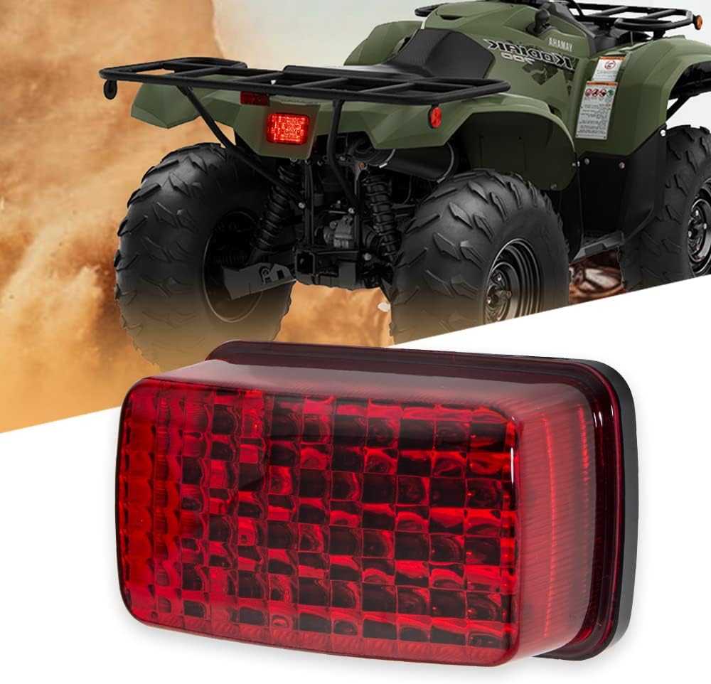 ATV LED Tail Light Aftermarket Taillight 5KM-8472C-10-00 Compatible with Yamaha Rhino Kodiak Grizzly Big Bear Bruin Wolverine Viking (Red Lens)