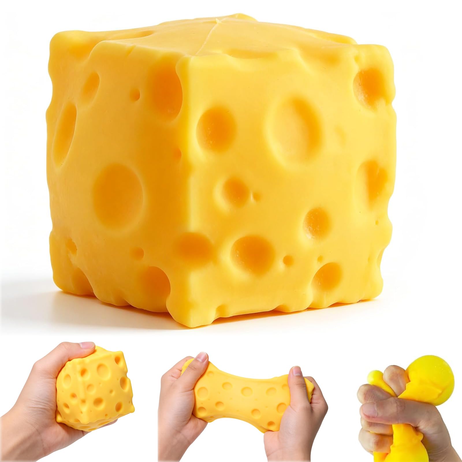 Photo 1 of **USED - MINOR DAMAGE**
UZGAQP Cheese Squeeze, Soft Squishy Cheese Block Squeeze Fidget Toy, Mini Slow Rebound Sensory Toy for Stress Relief, Cute Novelty Desk Decor & Party Favors for Kids Adults
