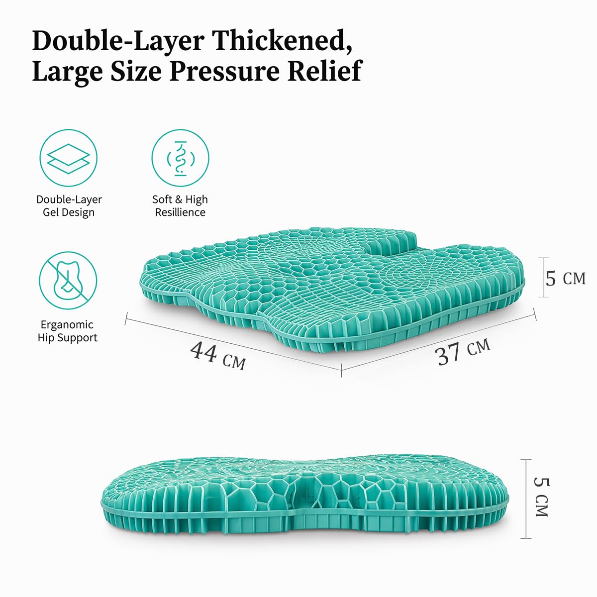 masteymoh Cuscino per seduta in gel di silicone, per alleviare l'affaticamento della seduta, cuscino da seduta in gel a nido d'ape, per alleviare il dolore e la pressione, cuscino rinfrescante a nido