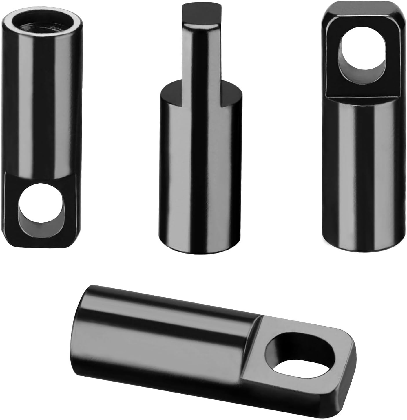 4 Tapas de Válvula Presta para Bicicleta en Aluminio Negro miniatura 1