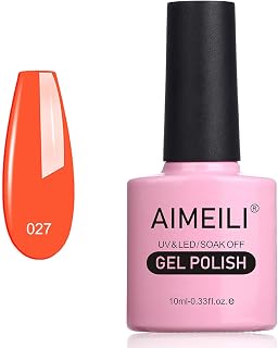 AIMEILI Soak Off U V LED Gel Nail Polish - Orange Sweetie (027) 10ml