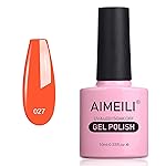 AIMEILI Soak Off U V LED Gel Nail Polish - Orange Sweetie (027) 10ml