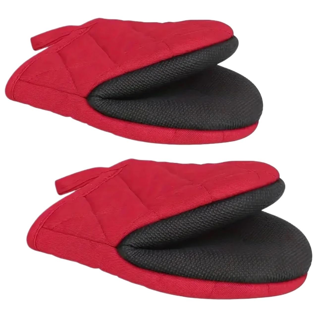 2Pcs Oven Mitts 500°F Heat Resistant, Non-Slip Grilling, Kitchen Safe Cooking For Kitchen(Red)