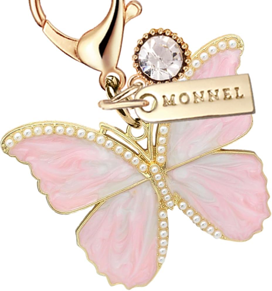 MC671 Little Butterfly Lobster Clasp 3D Charm for Women with Velvet Bag (Pink,1 Piece) - Image 2