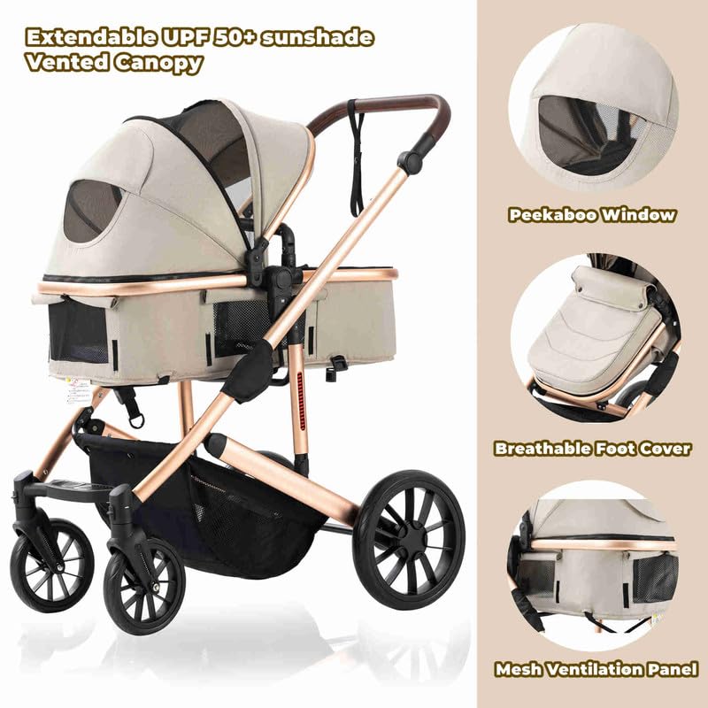 Miniatura 5 de Cochecito de bebé para recién nacidos y más 2 en 1 con modo moisés  Cochecito convertible para bebés recién nacidos  Cochecitos plegables estándar