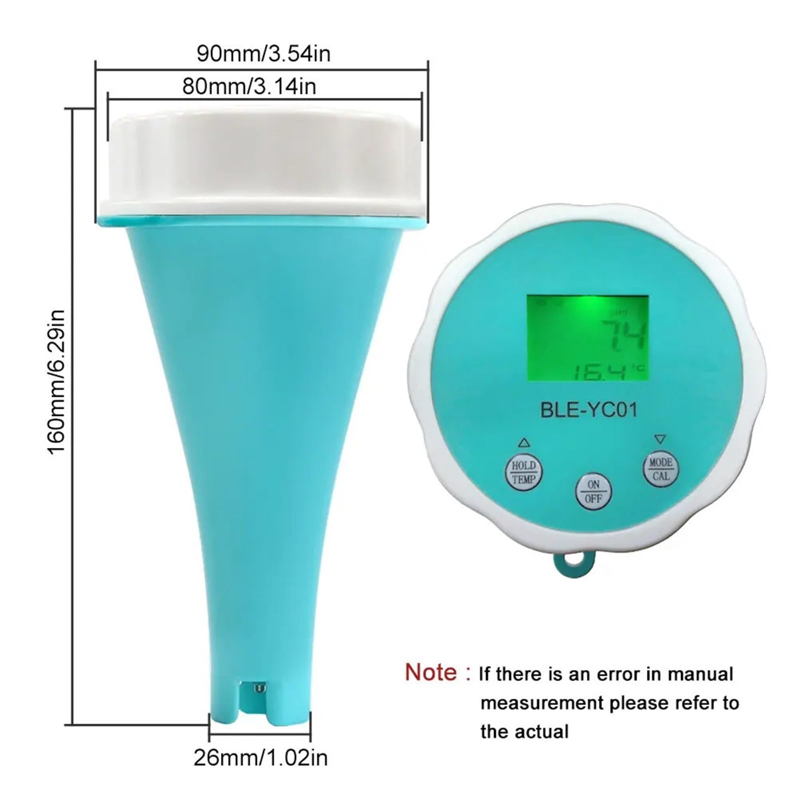 Analizador de agua piscina flotante inteligente 6 en 1, Monitor línea aplicación, medidor prueba calidad del BT PH CL TDS EC ORP TEMP Tester Laboratorio de investigación