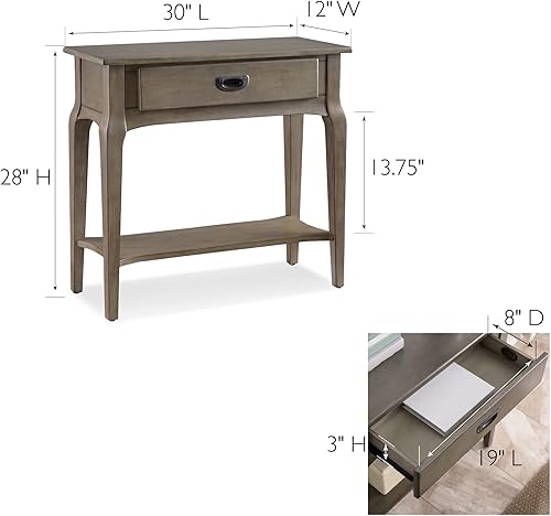 Miniatura 3 de Leick Home Stratus - Mesa de pasillo con soporte para apartamentos, color gris ahumado