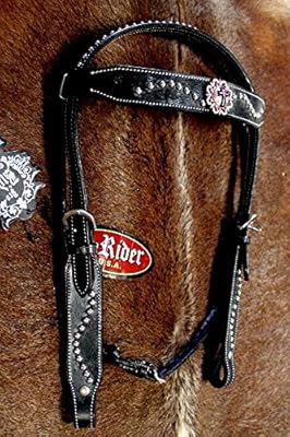 ProRider Horse Show Saddle Tack Rodeo Bridle Western Leather Headstall 7865H