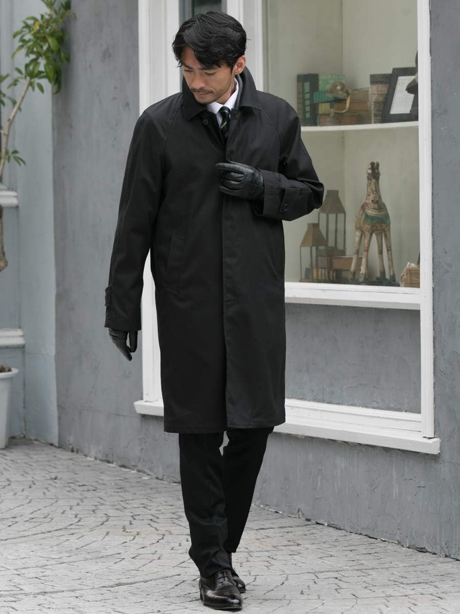 (サカゼン) ビジネスコート メンズ 秋冬 ステンカラー ライナー付 スプリングコート 春秋冬 撥水加工 綿100％ メンズコート