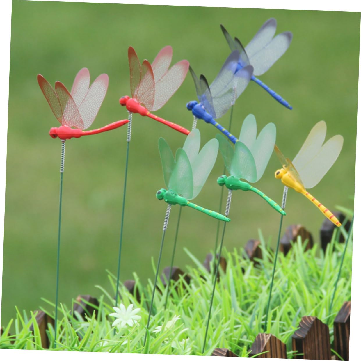 SUPVOX 100pezzi Decorazioni Giardino Plastica Forma Di Libellula Ornamenti Da Giardino Segnaposto Per Cortile e Decorazioni Per Esterni Facili Da Inserire Nel Terreno