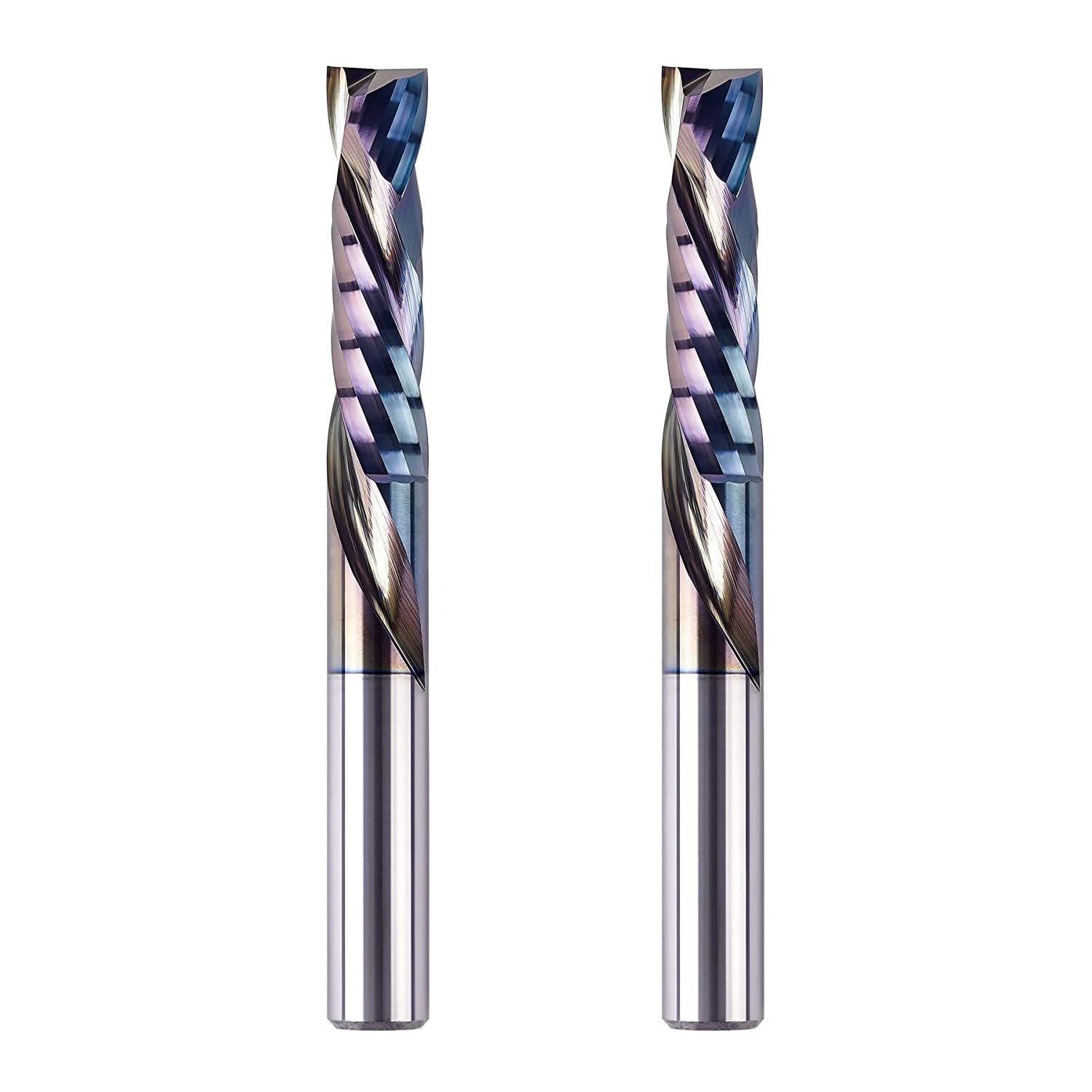 SpeTool Fresa a spirale per scanalature da 8 mm, gambo di compressione da 32 mm, lunghezza di taglio (con rivestimento TAC, 2)