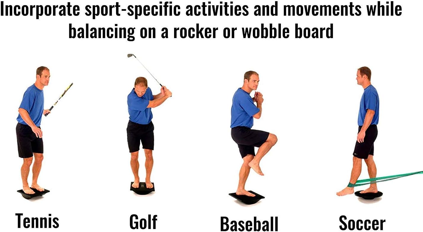 THERABAND Wobble Board Stability and Balance Trainer, Round Balance Board for Physical Therapy, Core Strengthening, Injury Rehabilitation, Agility Improvement, Coordination Exercise, & Surf Training : Sports & Outdoors