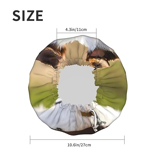 Miniatura 6 de Cute Dog Print Shower Cap,Elastic And Reusable Bath Hair Hat For Long Hair,Large Waterproof Shower Bonnet,For Women Men Kids