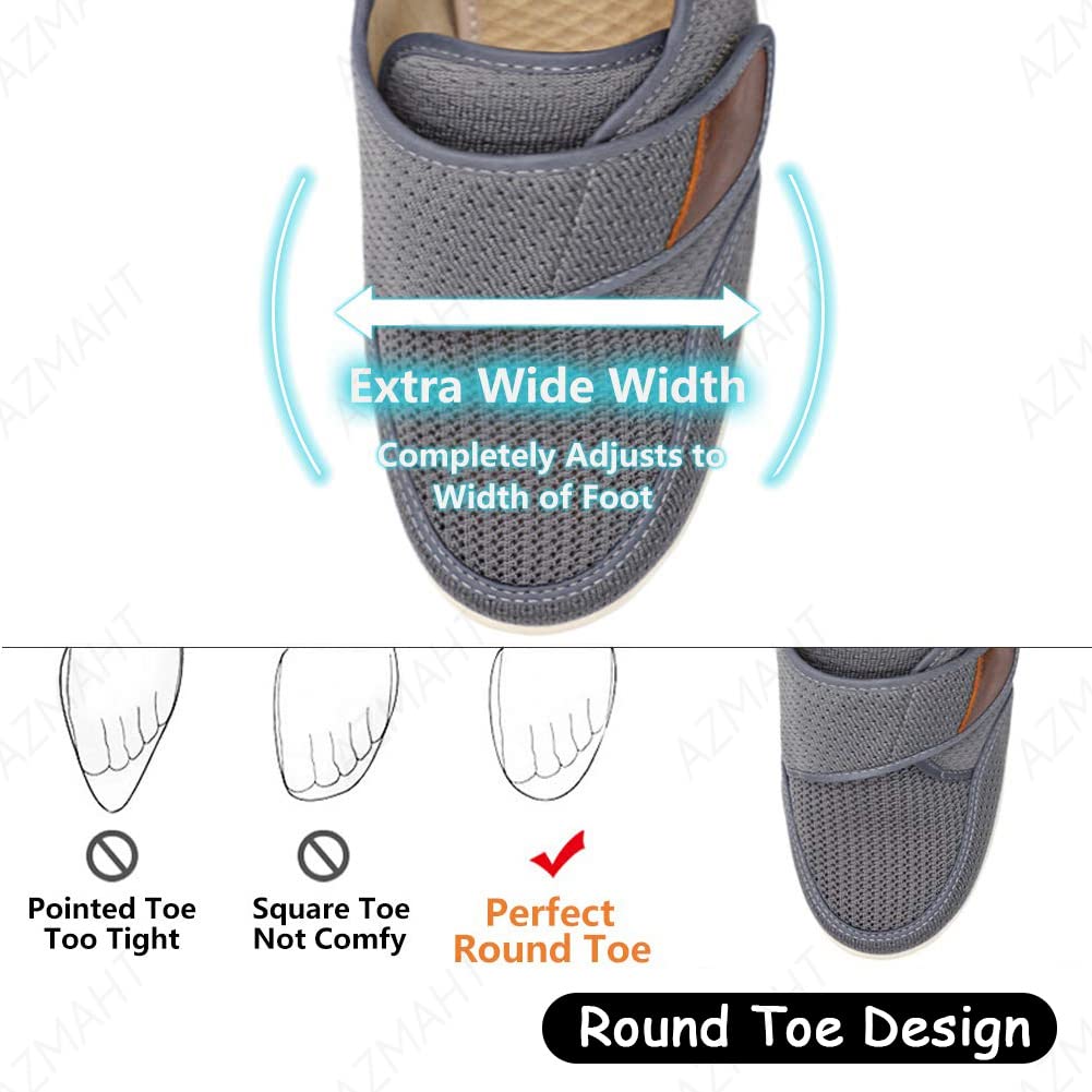 Scarpe Diabetici Scarpe Artrite Gonfia Edema Leggere Nero Scarpe da Riabilitazione Extra Larghe e Leggere Traspiranti per L'edema da Artrite Piedi Gonfi Scarpa Bassa,Blu,42EU