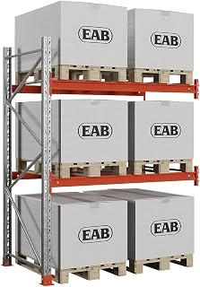 Kaiser + Kraft Palettenregal Space | Verzinkt/orange, HxBxT 2500 x 1940 x 1100 mm, Fachlast 2000 kg, Anbauregal