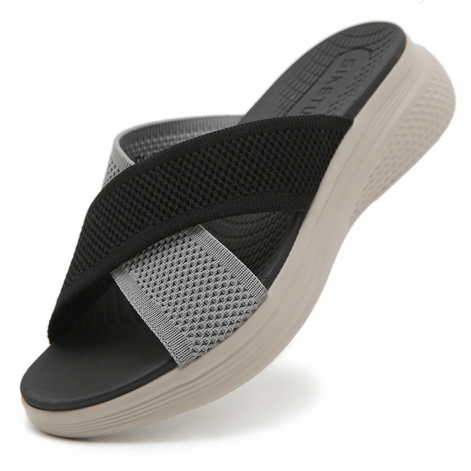 Sandalen Slides Damen Sommer Bequem Leichte Pantoletten Gr.36-42 | Orthopädische,Hausschuhe Frauen,Sandale,Weiches Fussbett,Summer Slippers,Rutschfest,Offen Latschen