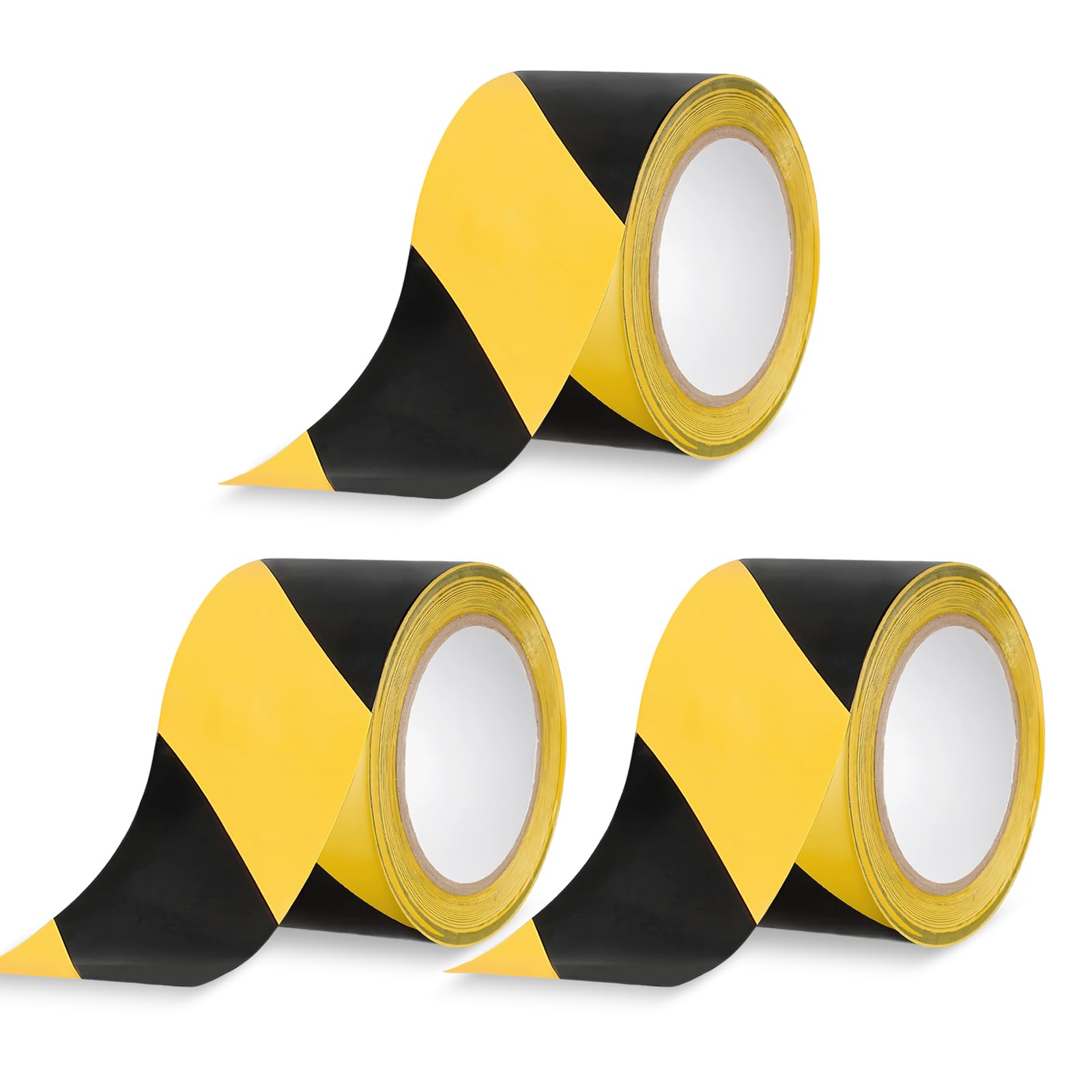kingsea Lot de 3 rubans de marquage au sol - 33 m x 100 mm - Ruban d'avertissement autocollant pour revêtements de sol, marquage d'obstacles, étanchéité