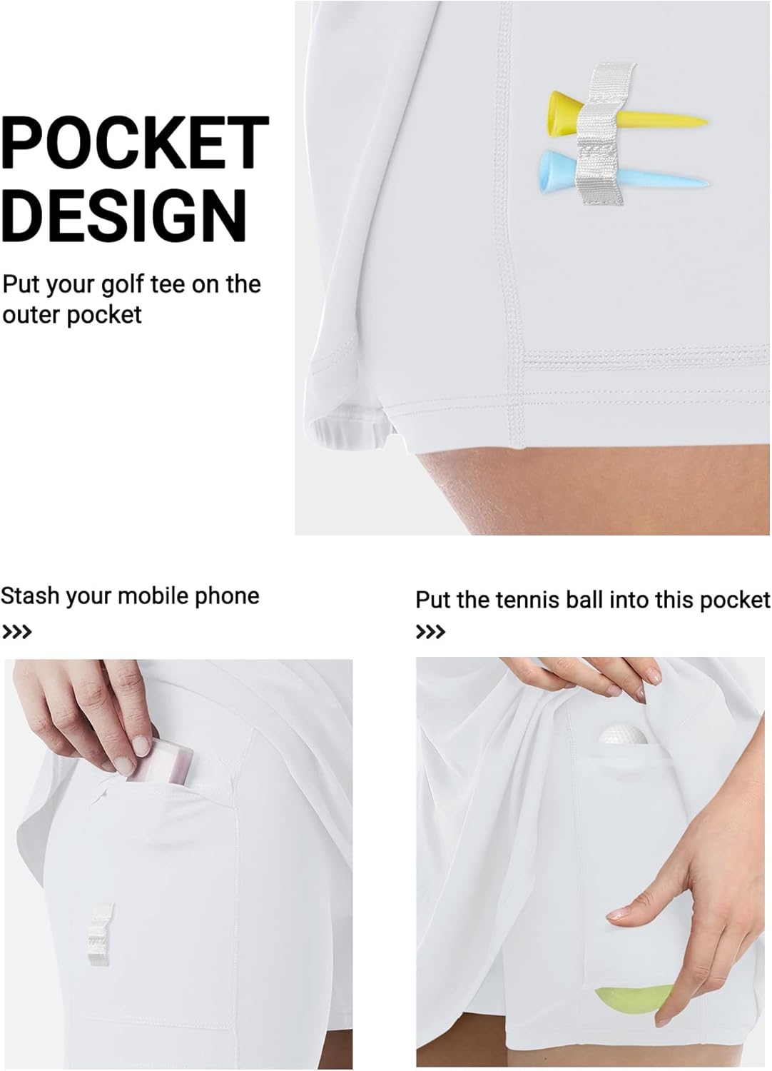 女性用テニスゴルフドレス ショーツとブラ付き 運動用アスレチックアクティブウェア