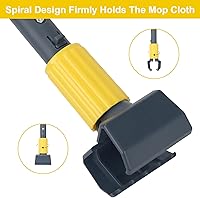 Vista 4 de KeFanta Mango de trapeador de metal, resistente comercial, palo de trapeador industrial de 58 pulgadas con abrazadera de mandíbula, soporte