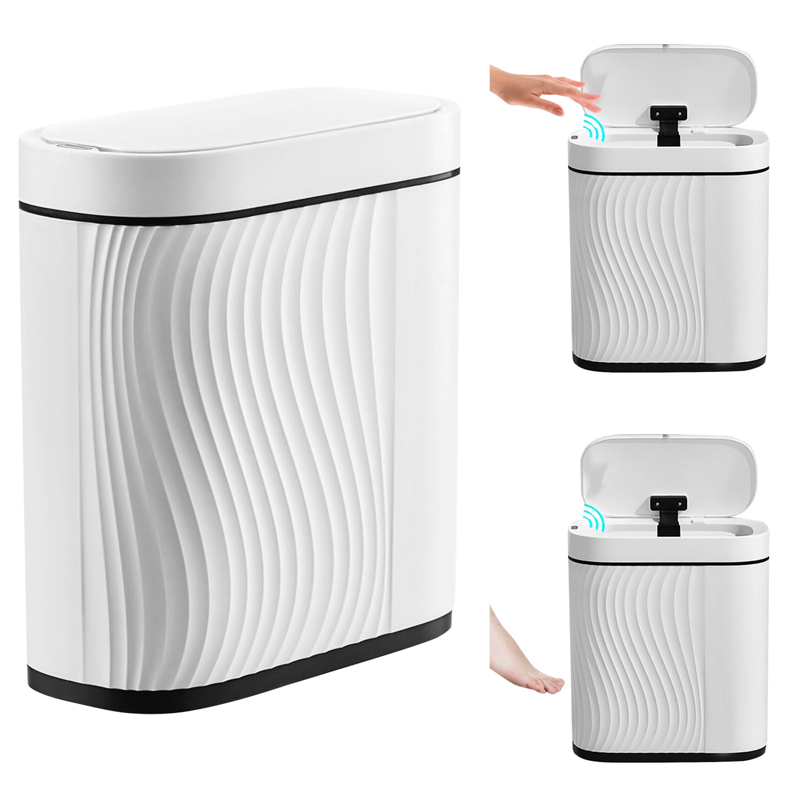 HOMCOM automatische sensor vuilnisemmer, roestvrij staal, IR-sensor