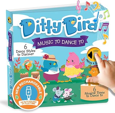 Ditty Bird Musical Books for Toddlers | Electronic Sound Book Dance Edition | Fun & Interactive Toddler Books for 1 Year Old to 3 Year Olds | Sturdy, Sensory Talking Book for Children