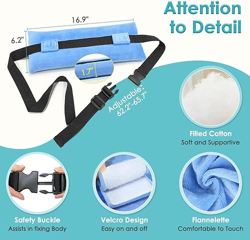 Miniatura 9 de Cinturón de seguridad para silla de ruedas, correas de arnés para pacientes médicos, restricción de posicionamiento, suave acolchado, seguridad,