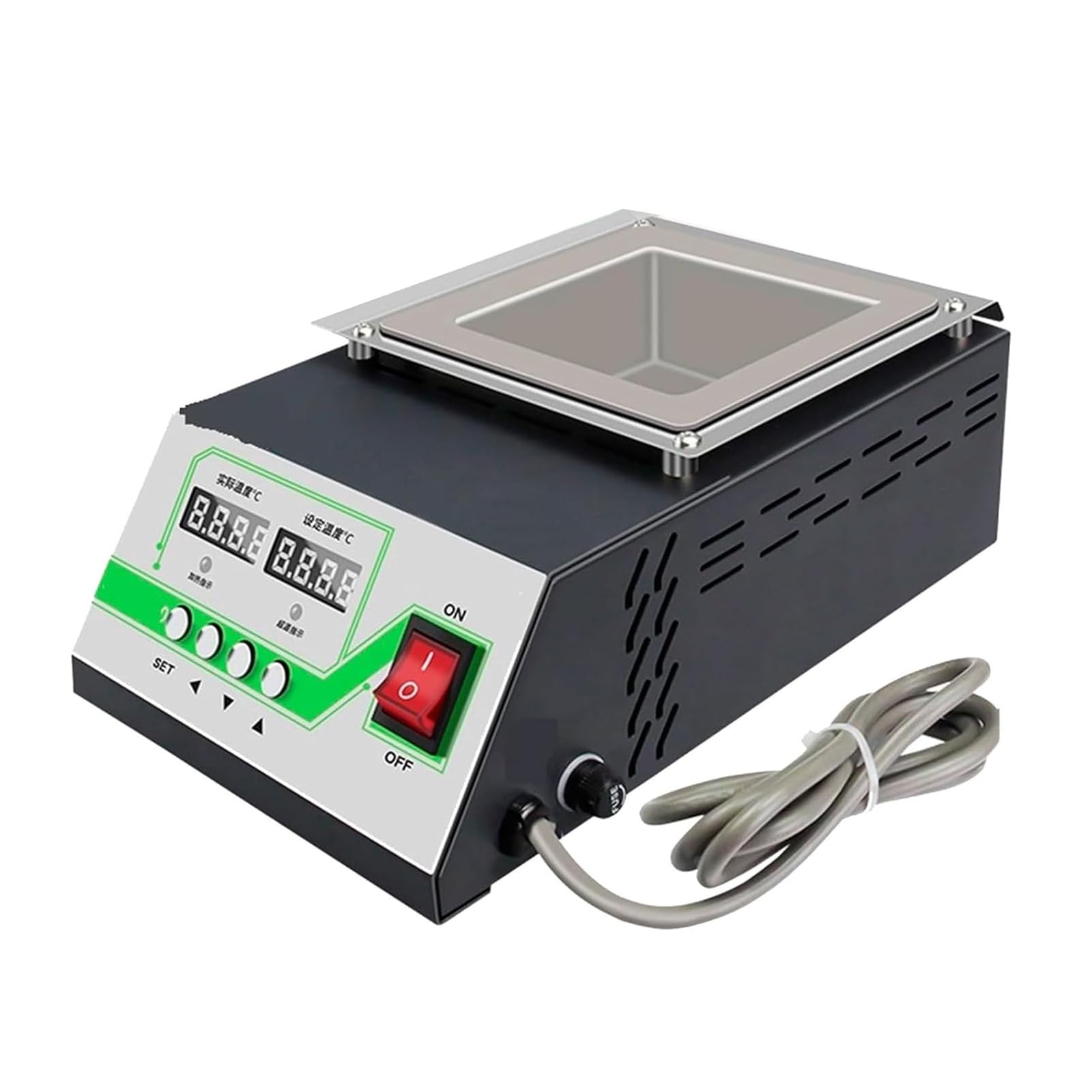 BOOZXCV 220V,Digital Soldering Machine for Circuit Boards, Desktop Dip Kit with Dual Screen, Accuracy 0.1°C, Temp Range 30-600°C, Lead Titanium Furnace for Tinning (700W)