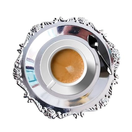 HEALLILY Silver Jewelry Display Dish Nordic Style Sink Vanity Trays Cosmetics Jewelry Organizer Soap Dish Candle Holder Trinket Tray Dish Decorative Sundries Trays