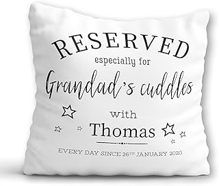 Grandad Cushion - Grandad Birthday Gift - Grandad Cuddles Pillow - Sending Hugs Cushion - Personalised Father's Day Gift for Grandad Grandpa Grampy Gramps Bampa Bampy Pops Papa