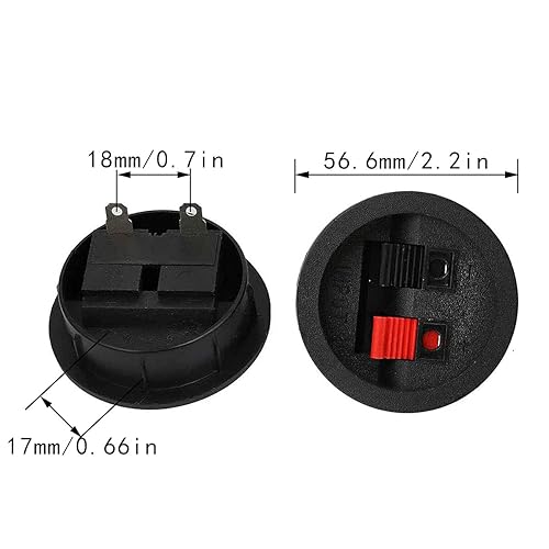 Miniatura 2 de LRONG ronda altavoz terminal taza 4 unids ronda expresa resorte clip doble enlace tornillo alambre subwoofer coche conector terminal wp2-9