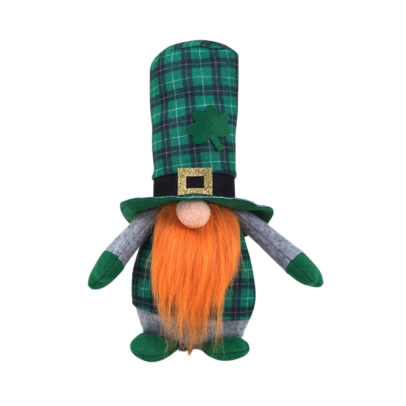 Elnwnnkc Patricks Day Decor Patricks Day Plush Tomtes with Clovers Standing Irish Festival Faceless Doll Tiered Gnomes Plush