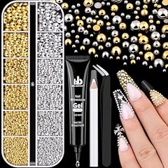 05 Nail Pearls(Gold+Silver) Set 3 with Glue