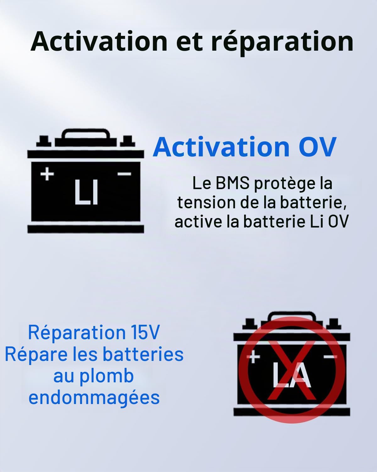 ECO-WORTHY Chargeur de batterie LiFePO4 au lithium 12 V 5 A (prise britannique) automatique intelligent et mainteneur avec écran LCD pour batterie au plomb et lithium (LiFePO4) scooter