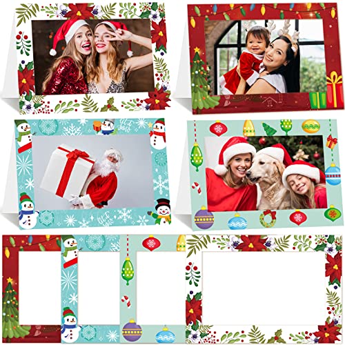 ceiba tree Christmas Photo Frame Cards 40 Pack Holiday Picture Frame Greeting Card with Envelopes for Classroom Home Party