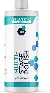 Gtechniq Marine Multi-Stage Polish - Scratch & Oxidation Remover - Supergloss Cleaner & Polish for Boats, Yachts & Ships - Gentle on Topcoat & Gelcoat
