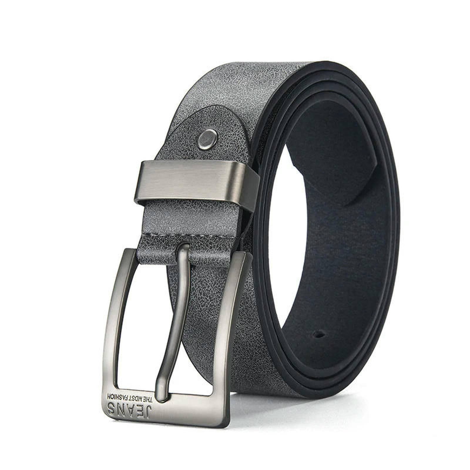 Cinturón de piel sintética para hombre, cinturón de hebilla de metal, para ocio, negocios, accesorio masculino, cinturón de diseñador, artículo de regalo