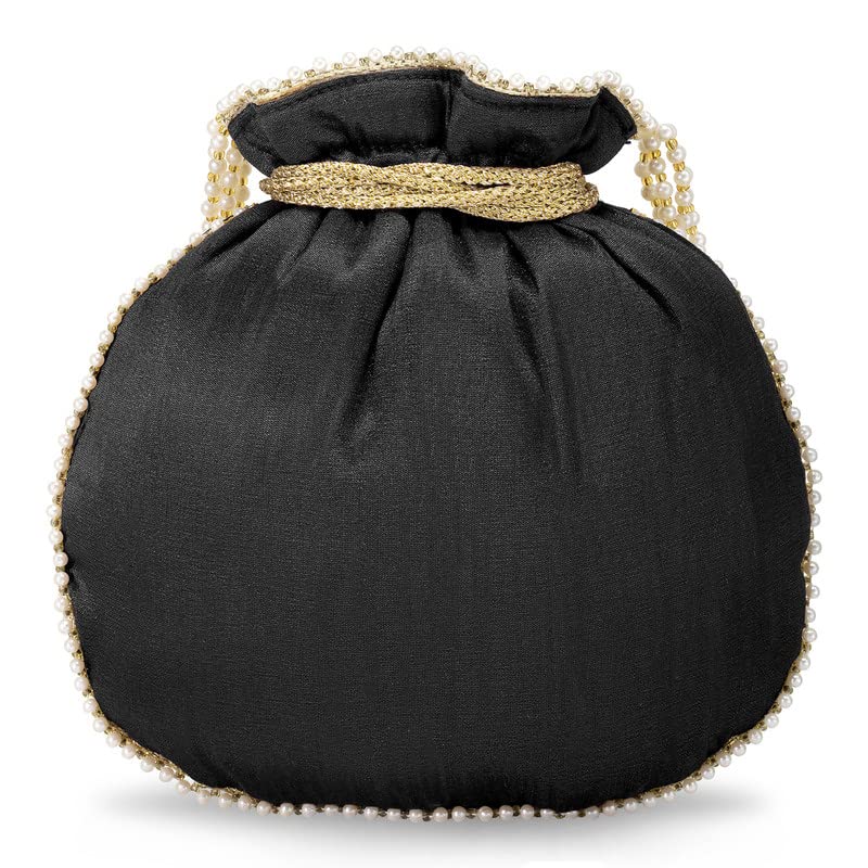 Image of Aheli Embroidered Potli Bag Gift for Women Handmade Ethnic Purse Evening Handbags Stylish Bridal Fashion Clutch Bag