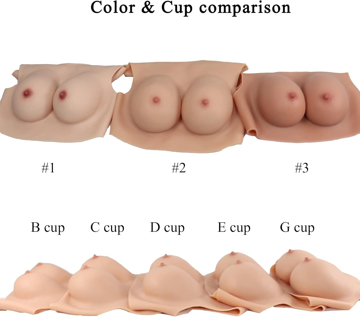 Crossdresser Silicone Breast Forms Breastplate Fake Boobs for Drag Queen/Trans Lightweight B-I Cup Boobs Cotton Filled