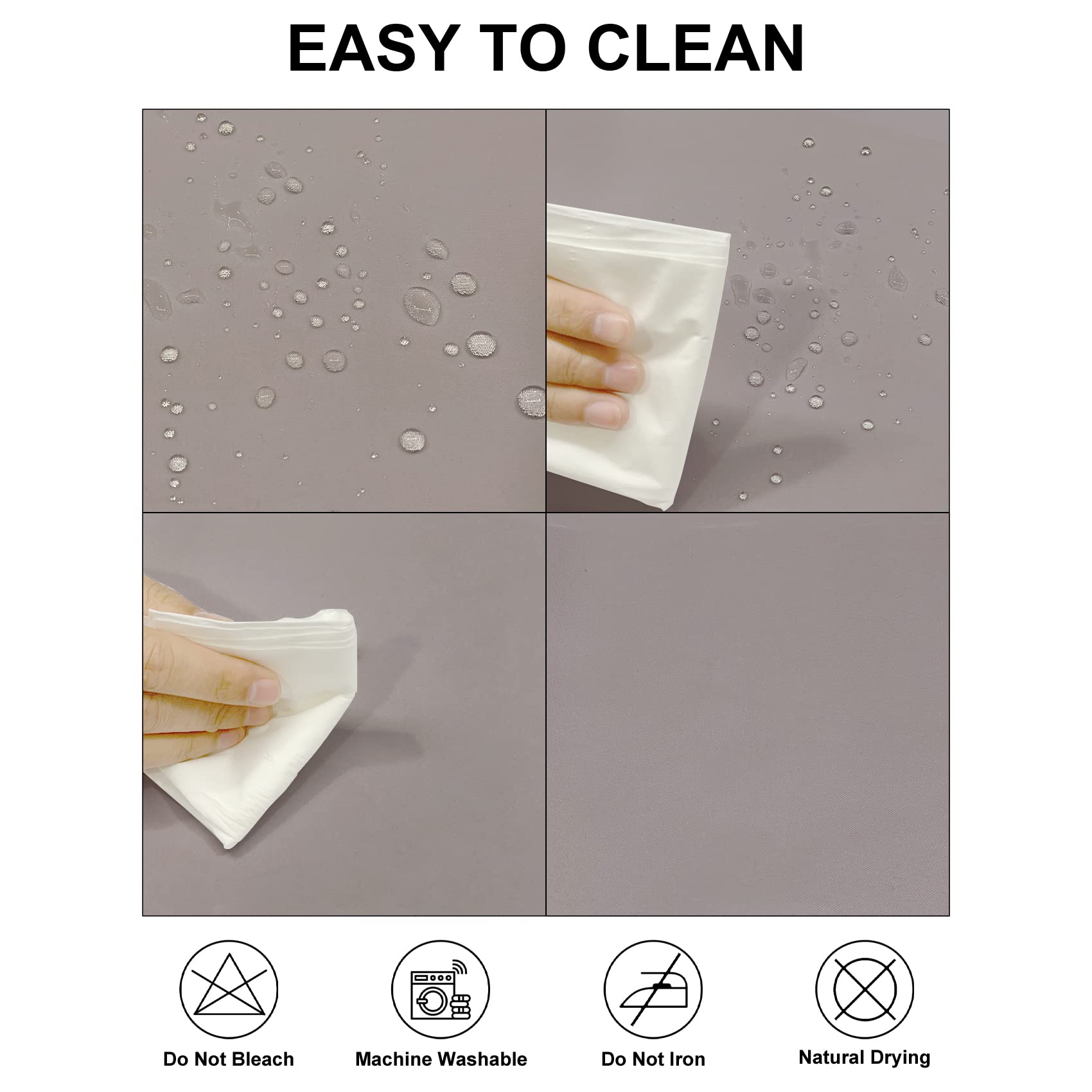 Fokitut 2 Pack Waterproof Round Tablecloth, 108 Inch, Stain Resistant and Wrinkle Polyester Table Cloth, Fabric Table Cover for Kitchen Dining, Wedding, Party, Holiday Dinner-Silver