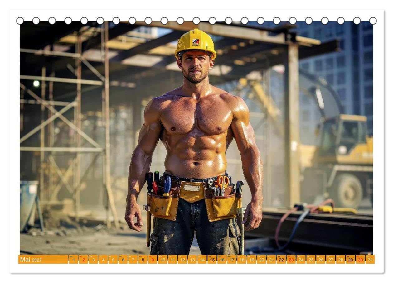 Sexy - Männer vom Bau (Tischkalender 2027 DIN A5 quer), CALVENDO Monatskalender: Schweiß, Stahl und Selbstbewusstsein treffen auf Humor und echte Persönlichkeit. (CALVENDO Erotik)